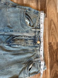 Denim Maxi Skirt with Zipper