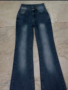 Flared Blue Denim Jeans