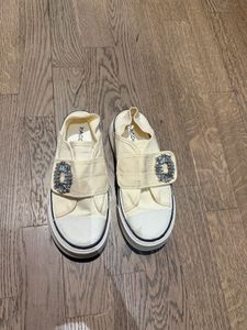 Cream Jeweled Sneakers