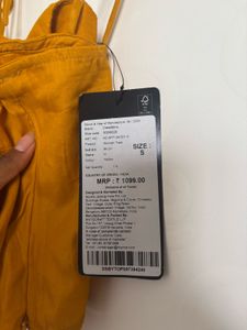 Mustard Yellow Bow Detail Crop Top