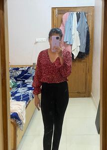 Flared Sleeves Floral Print Top For Women