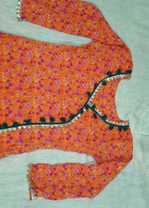 Floral Print Kurti with Sharara