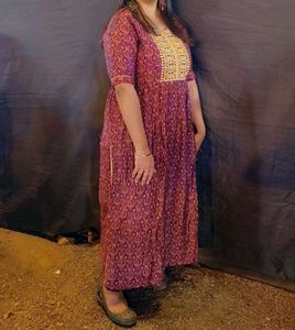 Ethnic Print Aalia Kurta (Side Cut) With Dupatta