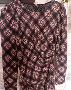 Plaid Flattering Long Sleeve Dress