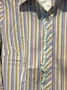 Chic Striped Ruffle Shirt