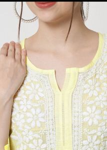 Elegant Yellow Chikankari Kurta