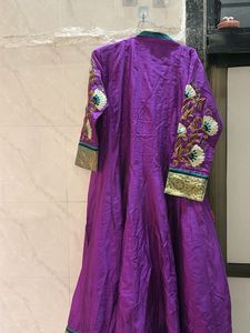 Elegant Purple Embroidered Anarkali Kurta