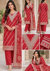 New Unused Premium Banarsi Weaving ZariWork Suit
