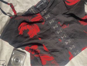 Black Floral Corset Top