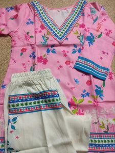 Stylish Pink Floral Kurta Palazzo Set