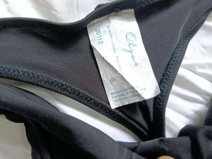 Chic Black Bikini Bottom with Rose Detail