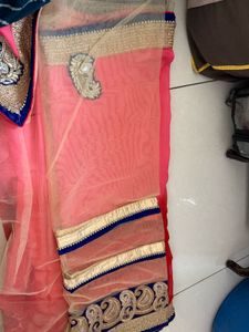 Beautiful Pink Red Ombre Saree