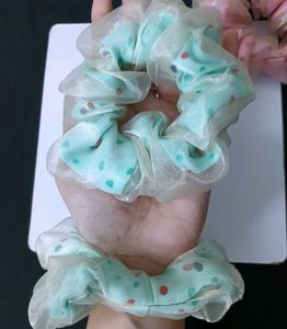 Polka Dot Scrunchies Pack Of 6