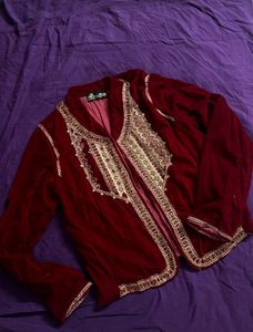Embroidered Velvet Jacket