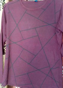 Burgundy Geometric Print T-shirt