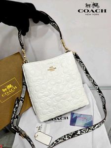 COACH*  *BUCKET EMBOSSED MONOGRAM SHOULDER BAG*