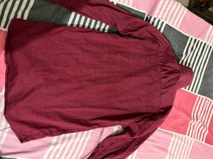 Men's Maroon Formal Shirt