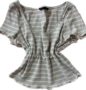 Striped Cropped Ribbed Top