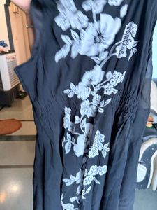 Black Flared Hem Dress bodycon with combo of