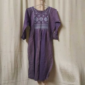New and Never Used Purple Embroidered Kurta