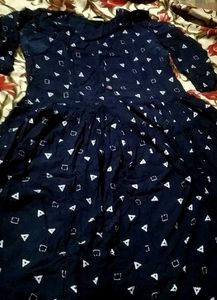 Stylish Navy Blue Printed Kurta  Feeding Friendly