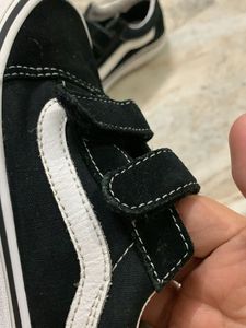 Vans Black &amp; White Velcro Shoes unisex
