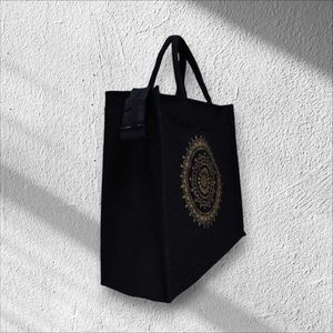 BEAUTIFUL (Rangoli) CANVAS BLACK TOTE/GIFTING BAG
