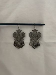 Exquisite Oxidized Silver Dangle Earrings
