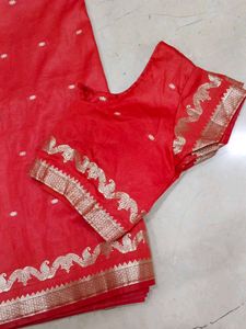 red silk saree