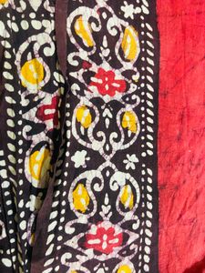 Red &amp; Black Batik Scarf With Surprise 🎁