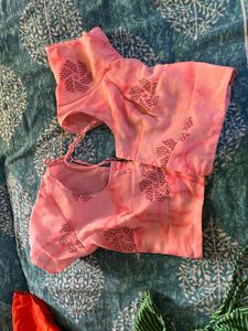 Vibrant Orange Silk Blouse