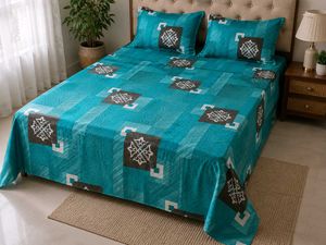 floral Cotton Bedsheet with pillow cove