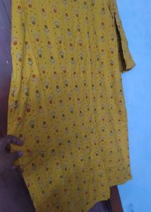Yellow Kurta with Ethnic Print