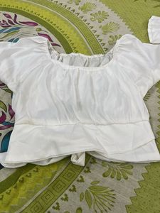 White Cropped Top for girl-women