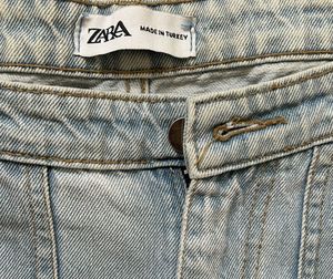 Zara light wash denim cargo