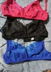 Comfortable Lace Trim Bras (Set of 3)