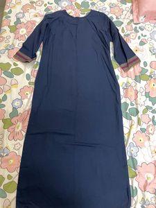 Navy Blue Straight Kurta -Indo era