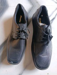 Bata Black Leather Formal Shoes