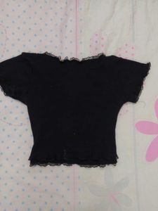 Floral Black Crop top