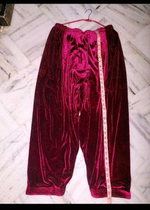Maroon Velvet Kurta Set