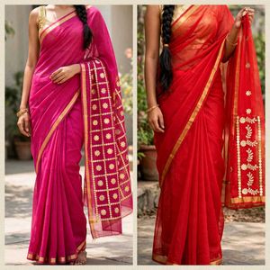 combo of 2 kota doriya saree with blouse