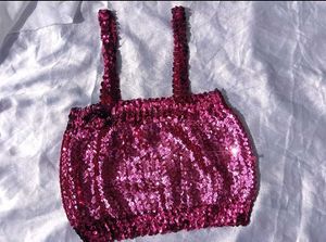Brand New (Veramont) Pink Sequin Blouse/ Crop Top