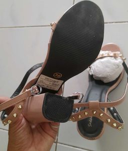 Studded Pink Block Heels with flaws
