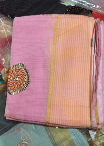 Elegant Saree with  Embroidery and different look