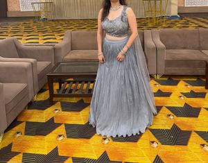Sparkling Grey Festive Lehanga