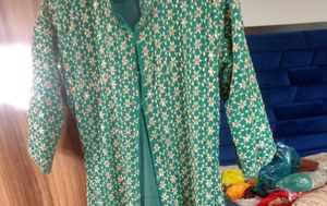 Green Embroidered Kurta Come Jacket