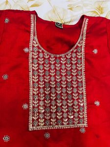 Elegant Red Embroidered Kurta Set