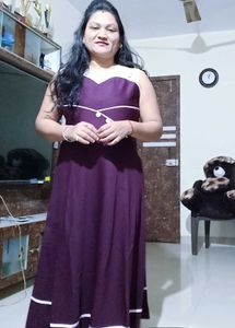 Women Party And Festival Wear Purple Gawn