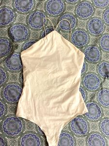 H&M Elegant White Halter Neck Bodysuit
