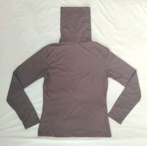 Dark Brown Turtleneck Long Sleeve Top